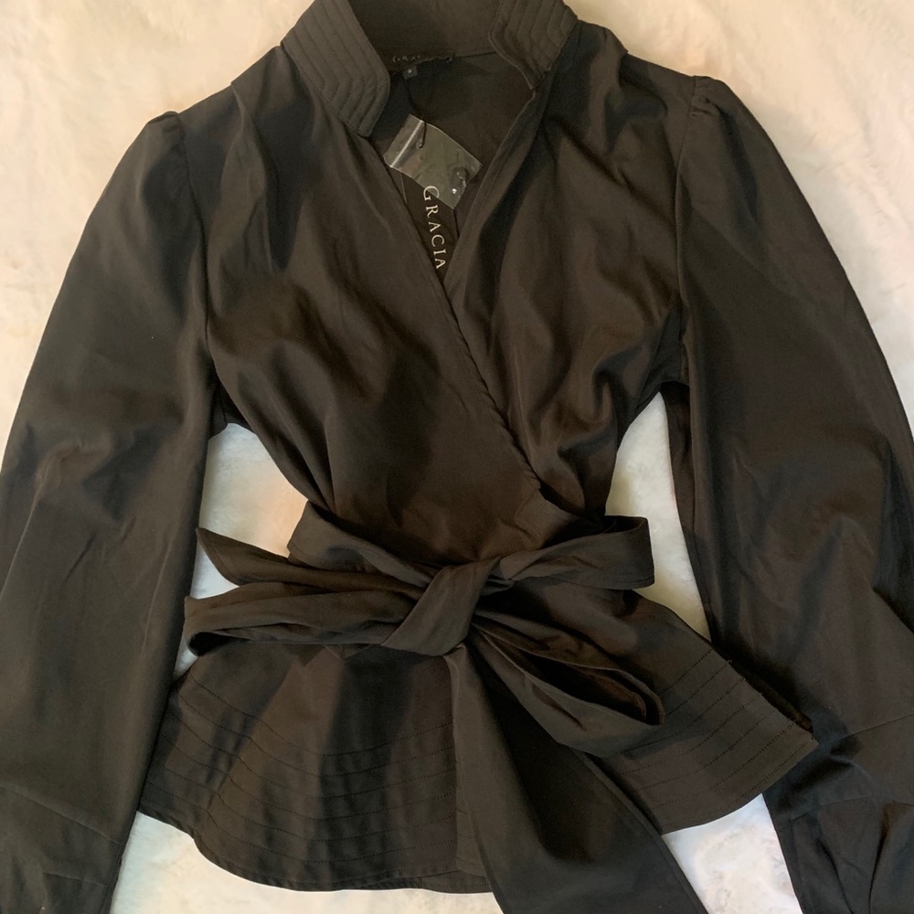 LAST ONE NWT gracia dark olive blouse